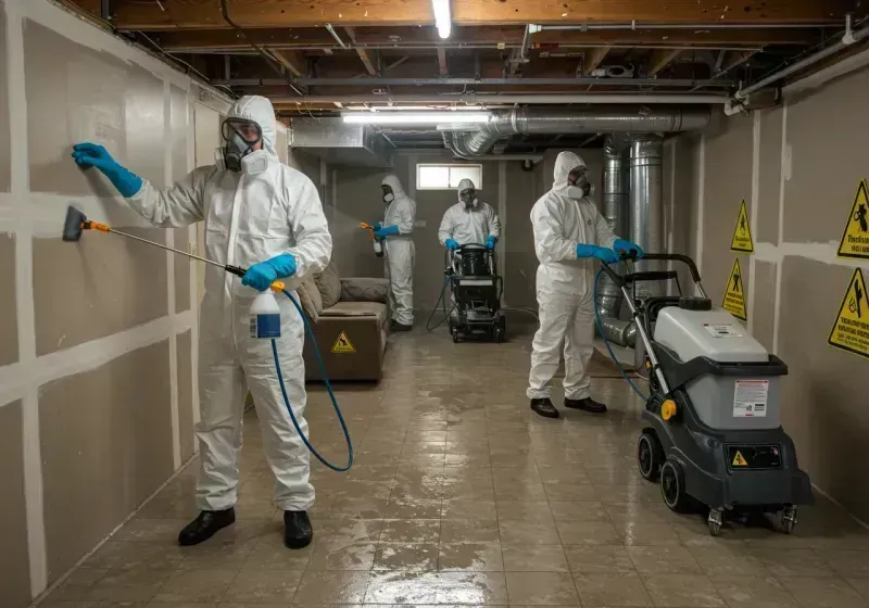 Basement Moisture Removal and Structural Drying process in Houston County, AL